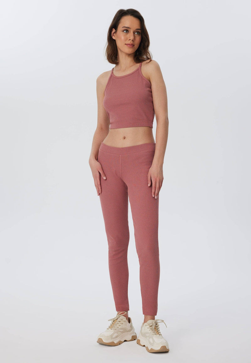 Organic Womens Ribbed Comfy Work Leggings - Sustainable Workwear Range