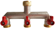 Three Way Tap Splitter Brass 3/4" BSP - Home & Garden > Lawn & Garden Garden watering