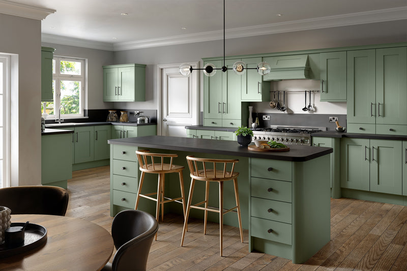 Buckingham Wood Grain Shaker Reed Green- Replacement Kitchen Doors (1245mm High) -