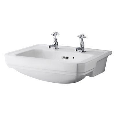 Fitzroy 560mm Semi Recess Basin - Hardware > Plumbing > Plumbing Fixtures > Sinks > Bathroom Sinks Bathrooms