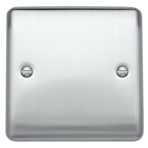 Caradok 1 gang blank plate Brushed Chrome - Caradok - The Curve - Brushed Steel