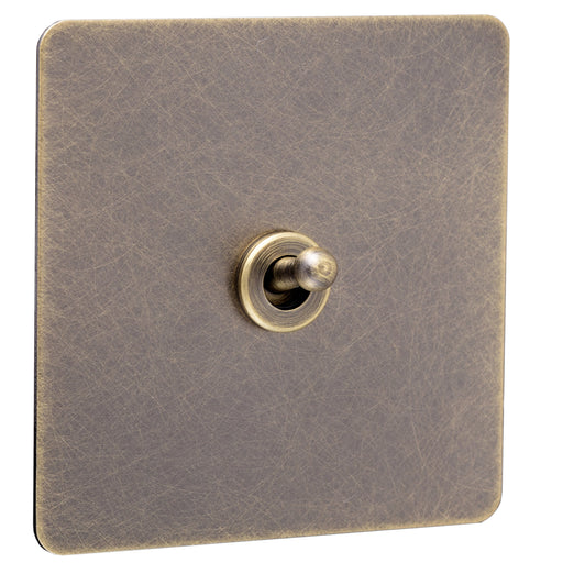 Caradok Screwless Antique Brass Intermediate Toggle Switch - 1 Gang - the Georgian - Caradok - Georgian - Antique Brass