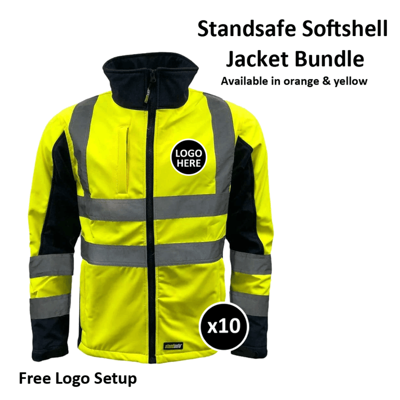 Standsafe HV018 Hi-Vis Work Softshell Jacket Bundle - 10 Items - BUNDLE