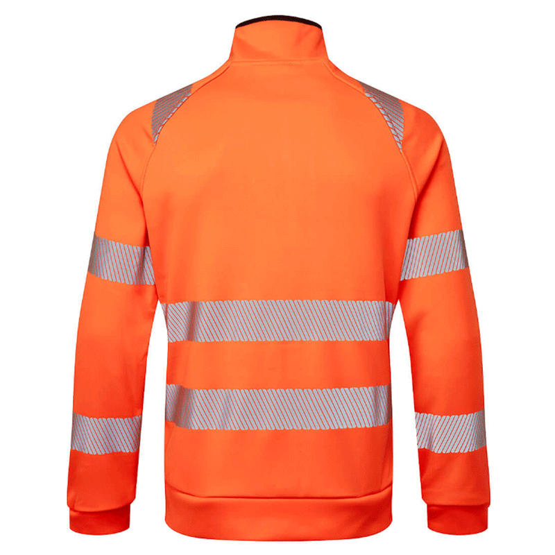 Portwest DX477 Hi-Vis Funnel Neck Full Zip Hooded Sweatshirt - HI-VIS SWEATSHIRTS & HOODIES
