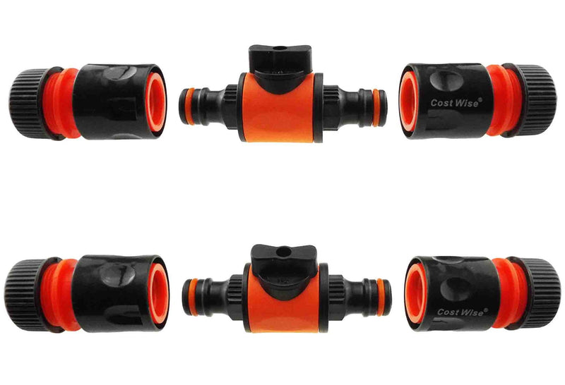 Cost Wise Snap On Male-Male In Line Valve Kit Black/Orange - Home & Garden > Lawn & Garden > Watering & Irrigation > Garden Hose Fittings & Valves Garden watering