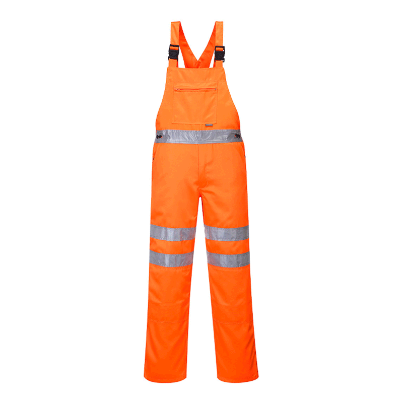 Portwest RT43 Hi-Vis Polycotton Service Bib & Brace - HI-VIS OVERALLS