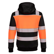 Portwest PW377 Hi-Vis Class 1 Fleece Lined Zip Hoodie - HI-VIS SWEATSHIRTS & HOODIES