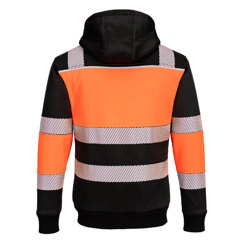 Portwest PW377 Hi-Vis Class 1 Fleece Lined Zip Hoodie - HI-VIS SWEATSHIRTS & HOODIES