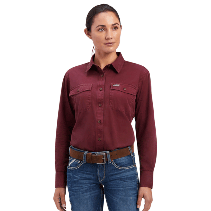 Ariat P20340 Womens Rebar Washed Twill Work Shirt - WOMENS T-SHIRTS