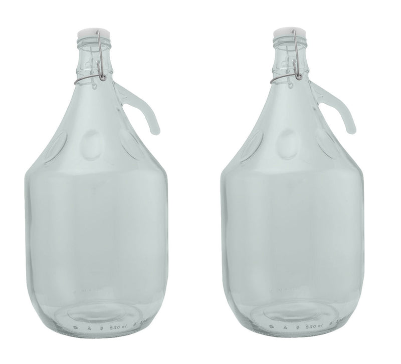 Glass Demijohn 5L 2 Pack Swing Top Cap - Arts & Entertainment > Hobbies & Creative Arts > Homebrewing & Winemaking Supplies Costwise Home Brewing