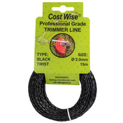 Strimmer Line Black Twist 2mm x 15m - Home & Garden > Lawn & Garden > Outdoor Power Equipment Accessories > Weed Trimmer Accessories > Weed Trimmer Blades & Spools > Weed Trimmer Spools Garden tools & Accesories