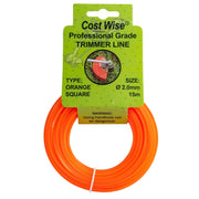 Strimmer Line Orange Square 2mm x 15m - Home & Garden > Lawn & Garden > Outdoor Power Equipment Accessories > Weed Trimmer Accessories > Weed Trimmer Blades & Spools > Weed Trimmer Spools Garden tools & Accesories