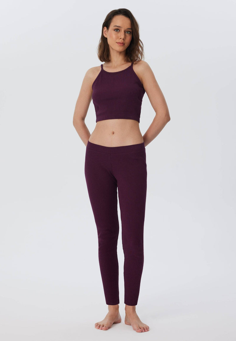 Organic Womens Ribbed Comfy Work Leggings - Sustainable Workwear Range