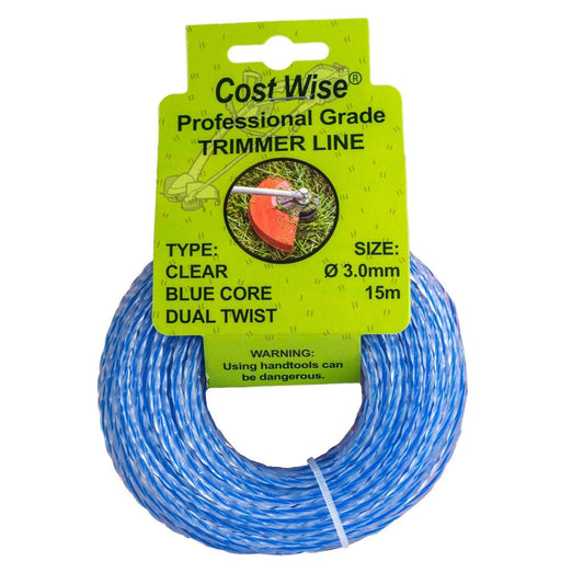 Strimmer Line Dual Blue Twist 3mm x 15m - Home & Garden > Lawn & Garden > Outdoor Power Equipment Accessories > Weed Trimmer Accessories > Weed Trimmer Blades & Spools > Weed Trimmer Spools Garden tools & Accesories
