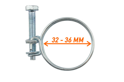 Double Wire Hose Clamp Galvanised 32mm-36mm - Home & Garden > Lawn & Garden > Watering & Irrigation > Garden Hose Fittings & Valves Tech Hose & Fittings