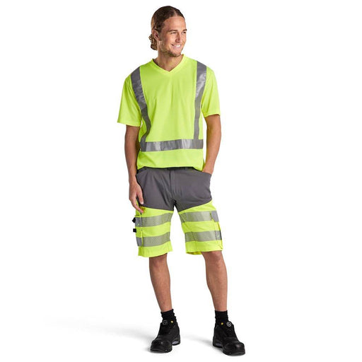 Blaklader 3313 Hi-Vis V-Neck Short Sleeve T-Shirt - HI-VIS T-SHIRTS