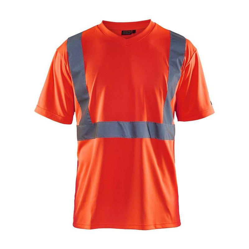 Blaklader 3313 Hi-Vis V-Neck Short Sleeve T-Shirt - HI-VIS T-SHIRTS