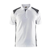 Blaklader 3324 Short Sleeve Polo Shirt White / Dark Grey - POLO SHIRTS