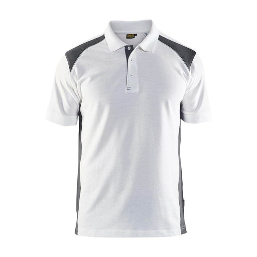 Blaklader 3324 Short Sleeve Polo Shirt White / Dark Grey - POLO SHIRTS