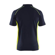 Blaklader 3324 Short Sleeve Polo Shirt Dark Navy Blue / Hi-Vis Yellow - POLO SHIRTS