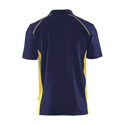 Blaklader 3324 Short Sleeve Polo Shirt Navy Blue / Hi-Vis Yellow - POLO SHIRTS
