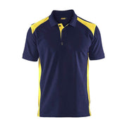 Blaklader 3324 Short Sleeve Polo Shirt Navy Blue / Hi-Vis Yellow - POLO SHIRTS