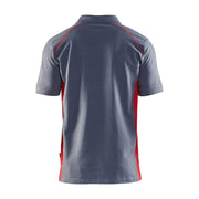 Blaklader 3324 Short Sleeve Polo Shirt Grey / Red - POLO SHIRTS