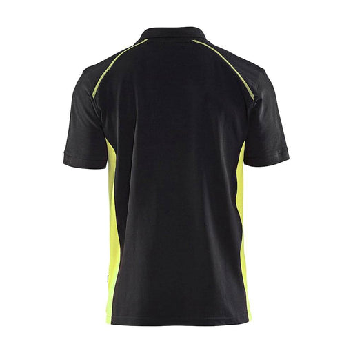 Blaklader 3324 Short Sleeve Polo Shirt Black / Hi-Vis Yellow - POLO SHIRTS