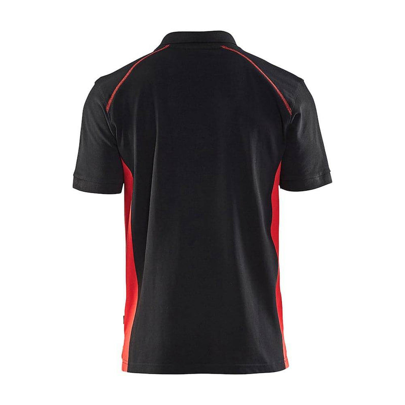 Blaklader 3324 Short Sleeve Polo Shirt Black / Red - POLO SHIRTS