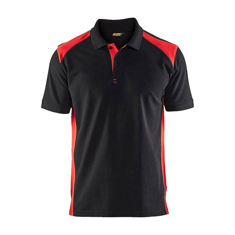 Blaklader 3324 Short Sleeve Polo Shirt Black / Red - POLO SHIRTS