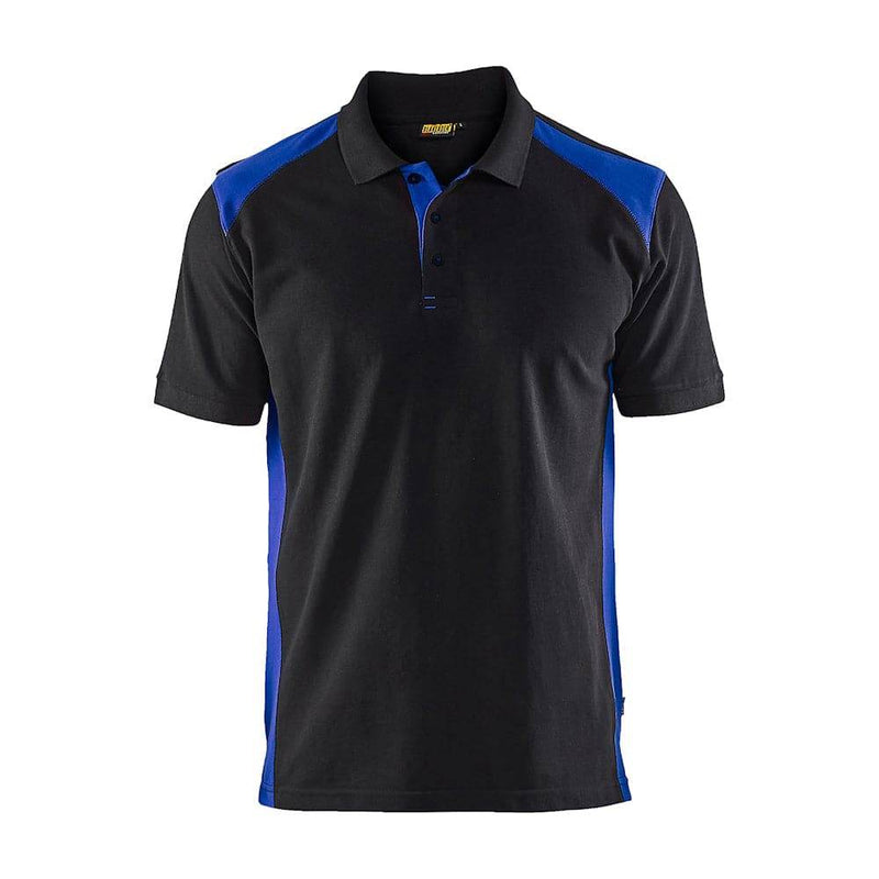 Blaklader 3324 Short Sleeve Polo Shirt Black / Cornflower Blue - POLO SHIRTS