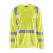 Blaklader 3383 Hi-Vis UV Long Sleeved V-Neck T-Shirt - Business & Industrial > Work Safety Protective Gear HI-VIS T-SHIRTS