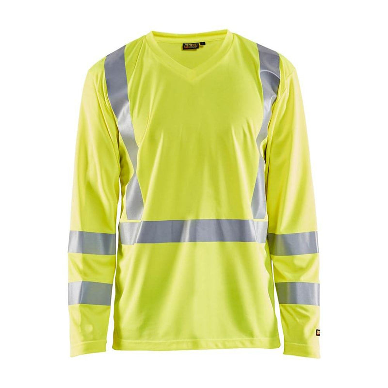 Blaklader 3386 Hi-Vis UV-Protected Long Sleeve V-Neck T-Shirt - Business & Industrial > Work Safety Protective Gear HI-VIS T-SHIRTS