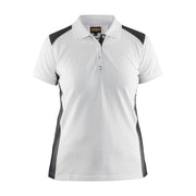 Blaklader 3390 Women's Polo Shirt White/Dark Grey - WOMENS T-SHIRTS