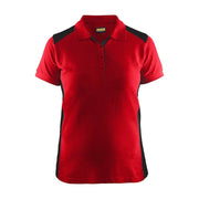 Blaklader 3390 Women's Polo Shirt Red/Black - WOMENS T-SHIRTS