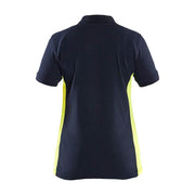 Blaklader 3390 Women's Polo Shirt Dark Navy Blue / Hi-Vis Yellow - WOMENS T-SHIRTS