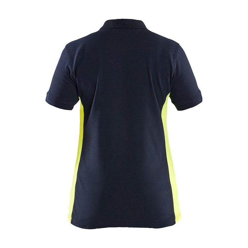 Blaklader 3390 Women's Polo Shirt Dark Navy Blue / Hi-Vis Yellow - WOMENS T-SHIRTS