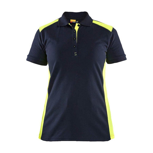 Blaklader 3390 Women's Polo Shirt Dark Navy Blue / Hi-Vis Yellow - WOMENS T-SHIRTS
