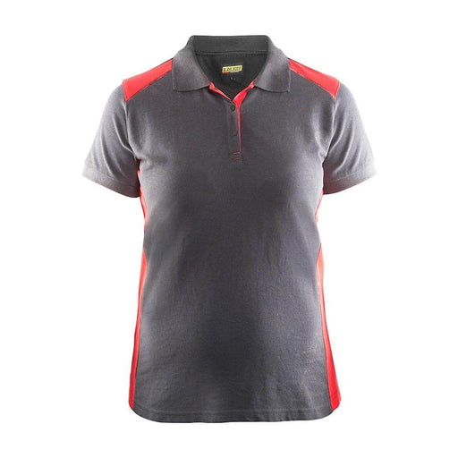 Blaklader 3390 Women's Polo Shirt Grey/Red - WOMENS T-SHIRTS
