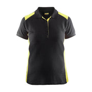 Blaklader 3390 Women's Polo Shirt Black / Hi-Vis Yellow - WOMENS T-SHIRTS