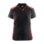 Blaklader 3390 Women's Polo Shirt Black/Red - WOMENS T-SHIRTS