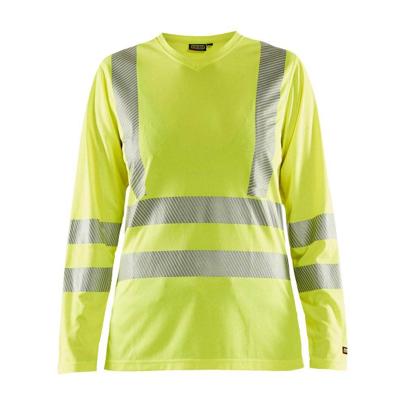 Blaklader 3485 Women's Hi-Vis T-Shirt Long Sleeve - WOMENS HI-VIS CLOTHING
