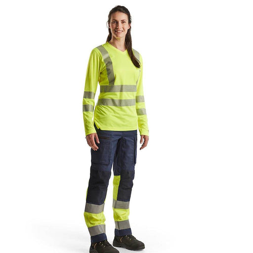 Blaklader 3485 Women's Hi-Vis T-Shirt Long Sleeve - WOMENS HI-VIS CLOTHING