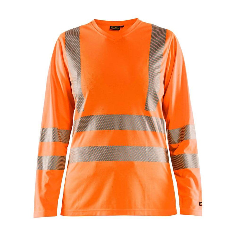 Blaklader 3485 Women's Hi-Vis T-Shirt Long Sleeve - WOMENS HI-VIS CLOTHING