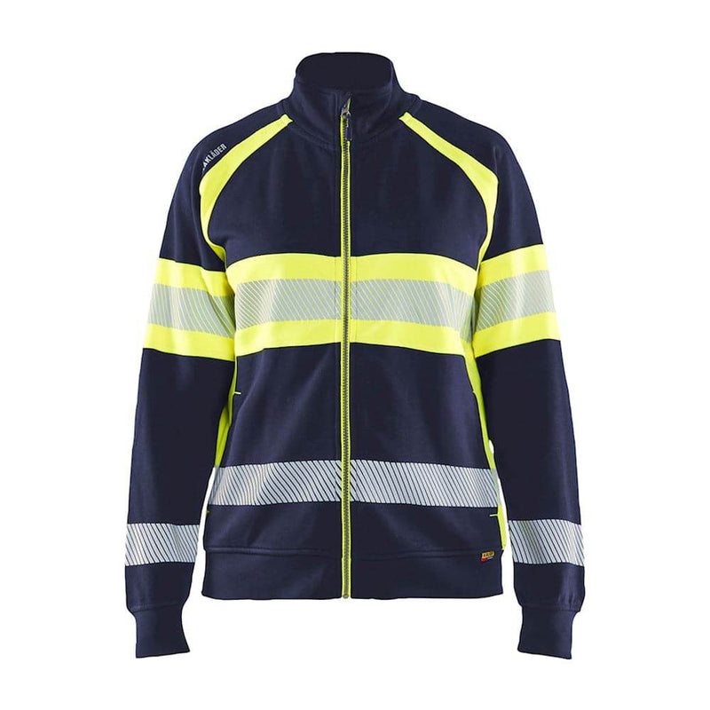 Blaklader 3505 Women's Hi-Vis Full Zip Sweatshirt - WOMENS HI-VIS CLOTHING
