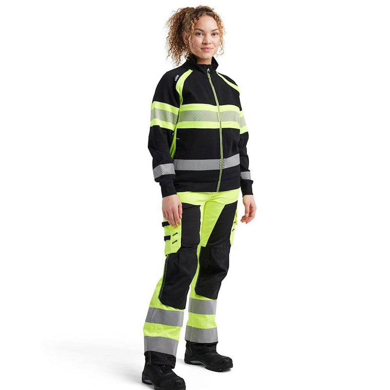 Blaklader 3505 Women's Hi-Vis Full Zip Sweatshirt - WOMENS HI-VIS CLOTHING