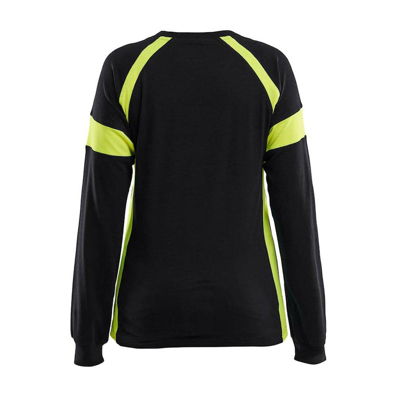 Blaklader 3521 Women's Long-Sleeved T-shirt with Hi-Vis - WOMENS SWEATSHIRTS
