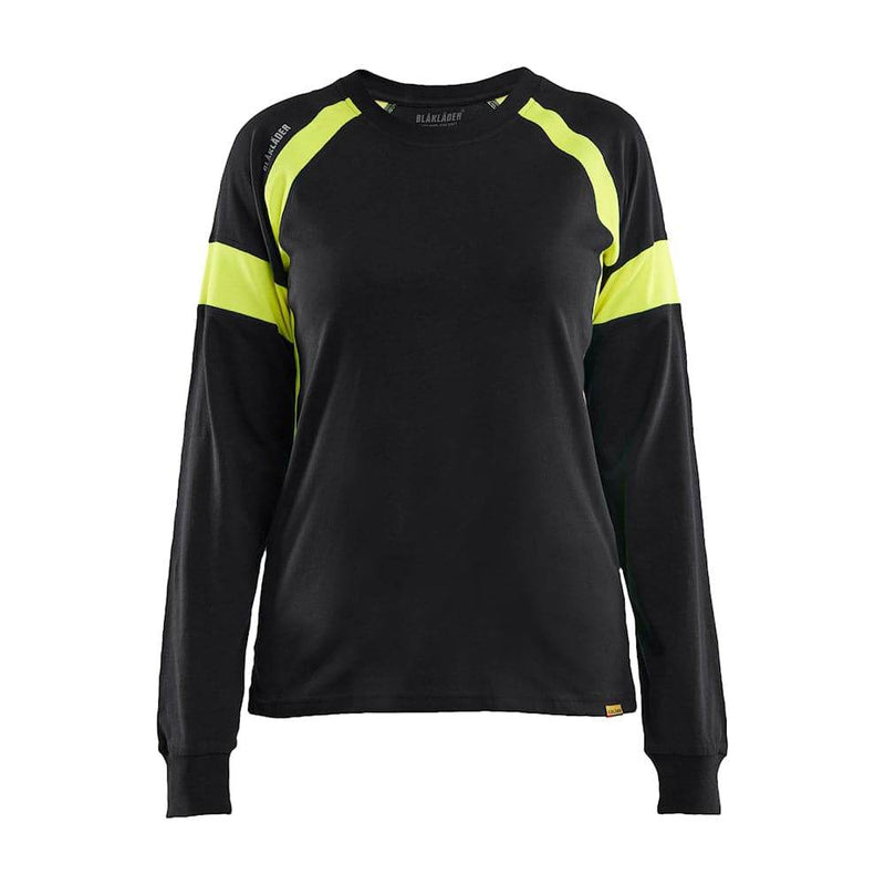Blaklader 3521 Women's Long-Sleeved T-shirt with Hi-Vis - WOMENS SWEATSHIRTS