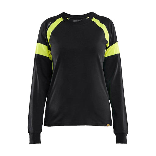 Blaklader 3521 Women's Long-Sleeved T-shirt with Hi-Vis - WOMENS SWEATSHIRTS