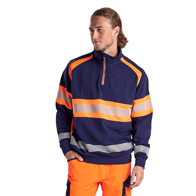 Blaklader 3553 Hi-Vis Half Zip Sweatshirt - Apparel & Accessories > Clothing > Clothing Tops > Sweatshirts HI-VIS SWEATSHIRTS & HOODIES